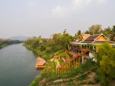 Luang Prabang, Laos Mekong Nehri görünümünü
