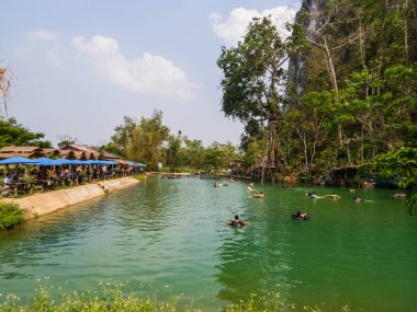 Vang Vieng, Laos 'taki Mavi Göl 3' ün görüntüsü