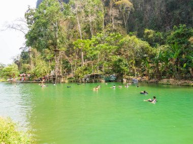Vang Vieng, Laos 'taki Mavi Göl 3' ün görüntüsü