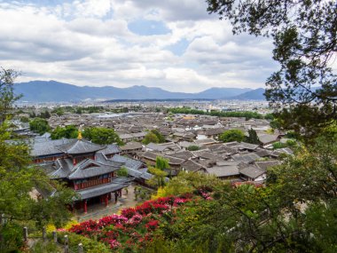 Lijiang, Yunnan, Çin 'in havadan görünüşü