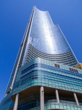 View of the the famous BUSAN X the Sky Tower. In Busan, South Korea