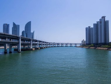Güney Kore, Busan 'daki Gwangan Köprüsü manzarası