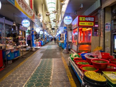 Busan, South Korea - May 9, 2024: Street market near BIFF Square.