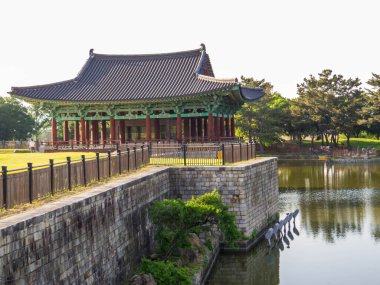 View of the Donggung Palace and Wolji Pond. In Gyeongju, South Korea