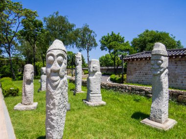 Statues in the The National Folk Museum of Korea in Seoul, South Korea