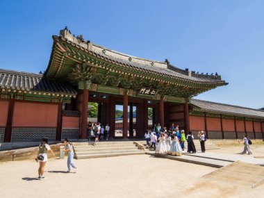 Seoul, South Korea - May 14, 2024: People visiting the Changdeokgung Palace.