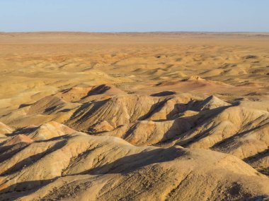 View of the Tsagaan Suvarga (White Stupa) in the Gobi Desert, Mongolia