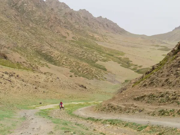 Horse riding in the Eagle Valley in the Gobi Gurvansaikhan National Park in the Gobi Desert, Mongolia