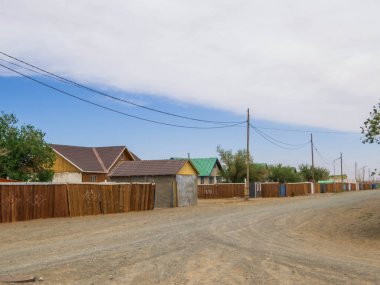 Gobi Çölü, Moğolistan 'daki Bulgan köyü manzaralı.