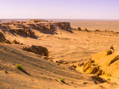 Gobi Çölü, Moğolistan 'daki Alevli Kayalıkların Manzarası