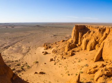 Gobi Çölü, Moğolistan 'daki Alevli Kayalıkların Manzarası