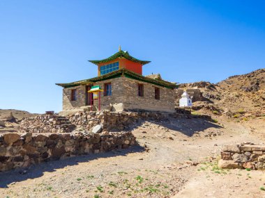 Gobi Çölü, Moğolistan 'daki Ongi Manastırı manzarası