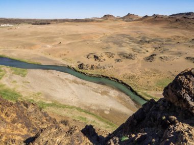 Gobi Çölü, Moğolistan 'daki Ongi Nehri manzarası