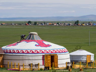 Traditional Mongolian yurts in the Orkhon Valley