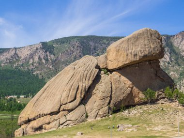 View of the Turtle Rock in the Gorkhi Terelj National Park, Mongolia
