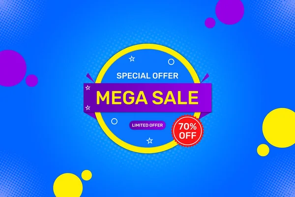 Mega Sale Discount Banner Design Premium Vector — Stock Vector
