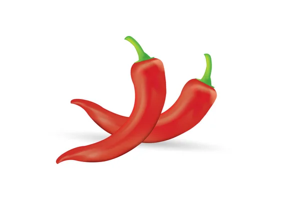 Chili Pimenta Pods Set Design — Vetor de Stock