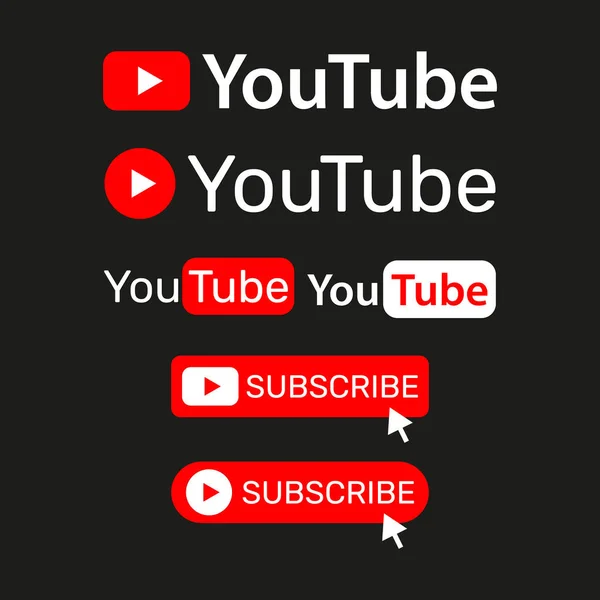 Youtube Prenumeration Gränssnitt Knapp Med Klocka Ikon — Stock vektor