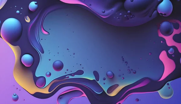 Liquid Fluid Colorful Abstract Background, 3D rendered with copy space