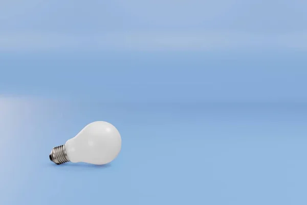 3Dブルーの背景に電球のレンダリングアイデア自発的な思考の壁紙 — ストック写真