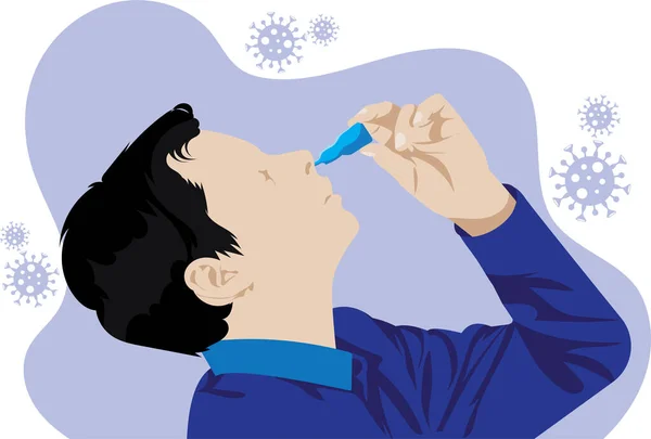 Vaccination Nasale Contre Couronne Découverte Par Inde Adolescent Prenant Vaccin — Image vectorielle