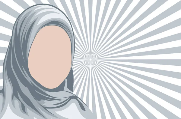 Asia Arab Iran Islam Muslim Wanita Mengenakan Jilbab Memprotes Wajah - Stok Vektor
