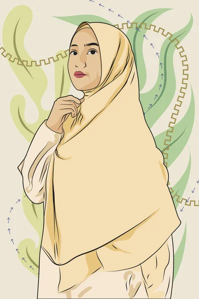 Iranische Muslimin Trägt Goldbesetzten Teuren Hijab — Stockvektor