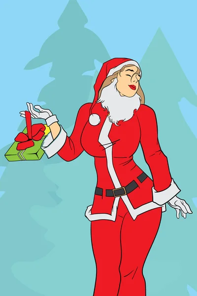 Santa Claus Avec Des Cadeaux — Image vectorielle