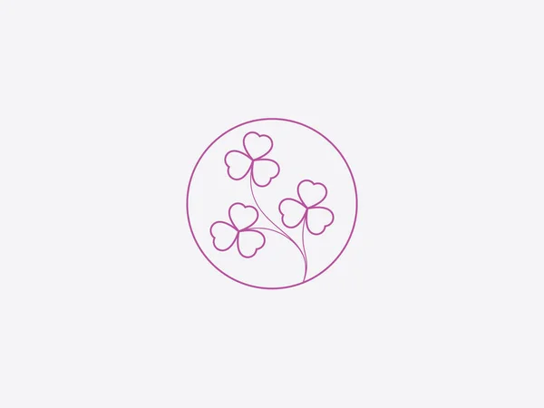 Abstraktní Logo Tvaru Květiny Fialové Barvě Vektorové Ikony Monogram Šablony — Stockový vektor