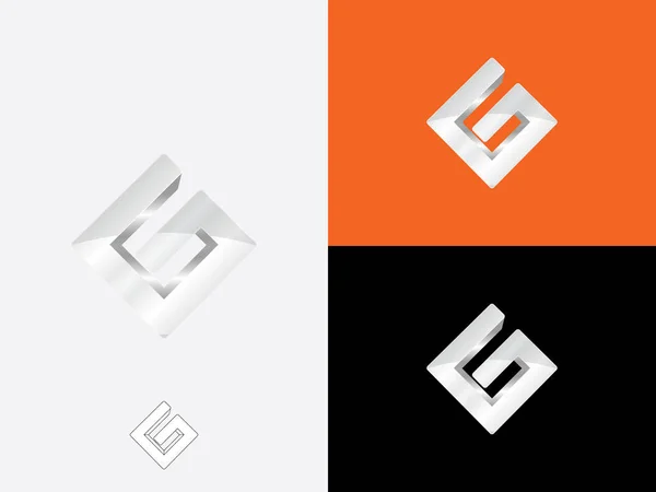Lettre Initiale Forme Diamant Avec Logo Couleur Gris Vif Icône — Image vectorielle