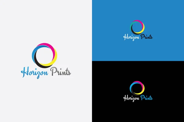 Concepto Logotipo Anillos Colores Cmyk Para Imprenta Editoriales — Vector de stock