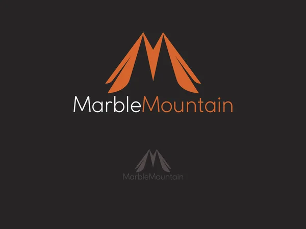 Concepto Logotipo Montaña Mármol Con Letra — Vector de stock