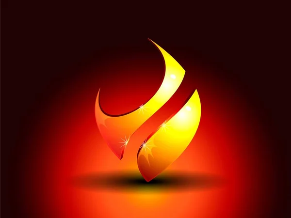 Fire Flame Vector Logo Concept Letter Abstract Conceptual Logotype — Stock Vector