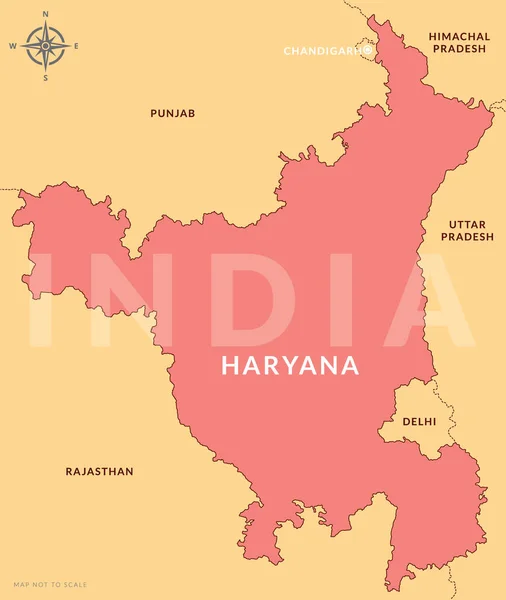 stock vector State of Haryana India with capital city Chandigarh hand drawn vector map