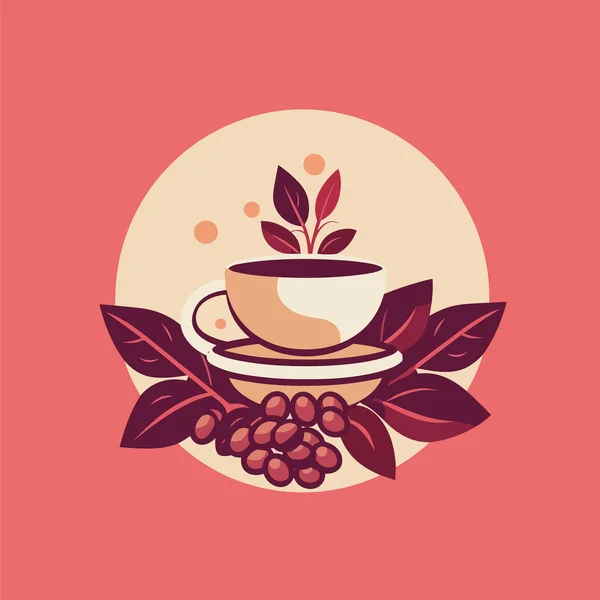 Améliorez Présence Votre Cafétéria Café Avec Logo Vectoriel Invitant Doté — Image vectorielle