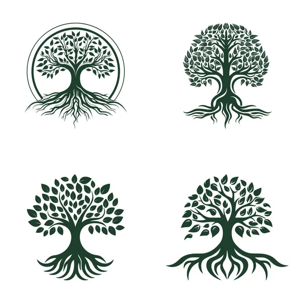 Améliorez Image Écologique Votre Marque Avec Cet Ensemble Logos Arbres — Image vectorielle
