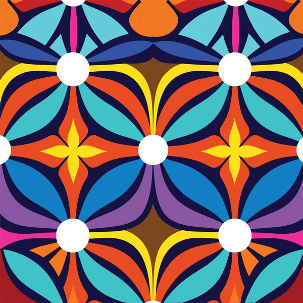 Mit Dieser Fesselnden Vektorillustration Mit Einem Symmetrischen Muster Retro Stil — Stockvektor