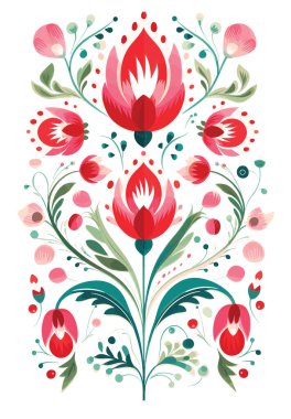 Zarif çiçek deseninin güzelliğini, zarif bir şekilde düzenlenmiş beyaz arka planda yapraklar ve yapraklar içeren bu vektör çizimiyle kucaklayın. Çeşitli tasarım projeleri için mükemmel..