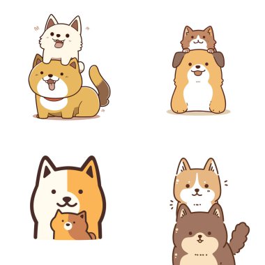 Minimalist bir dokunuşla güzelce çizilmiş şirin bir kedi ve köpek içeren bu organik çizginin basitliğini keşfedin..