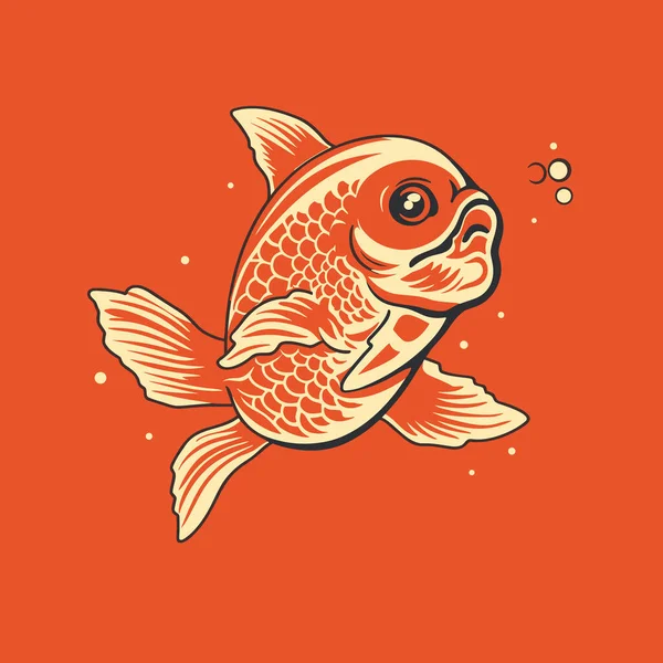 Colorful Aquarium Fish Simple Vector Icon Illustration Dynamic Design Projects — Stock Vector
