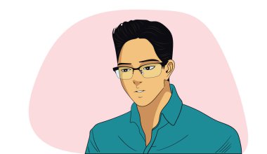 Gözlüklü genç bir Asyalı 'nın çarpıcı görüntüsü, kafası karışmış bir ifade takınıyor, kafa karışıklığını ve belirsizliği yansıtıyor..