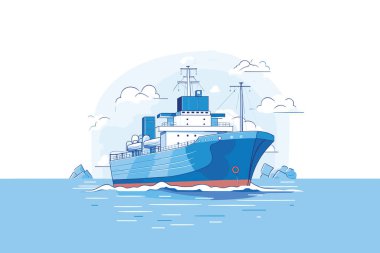 Berrak mavi gökyüzünün altında sakin sularda seyreden bir yolcu gemisinin çekici bir temsili. Görüntü, geminin canlı renklerini ve aerodinamik tasarımını gözler önüne seriyor. Deniz yolculuğu ve tatilleri çağrıştırıyor..