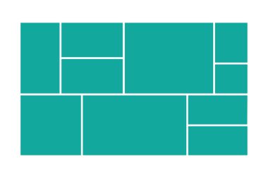 Açık arkaplanda birden fazla çerçeve bulunan esnek bir fotoğraf kolajı çizimi resmi, yaratıcı fotoğraf organizasyonunu betimliyor.