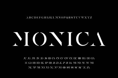 Bağları olan soyut, zarif yazı tipi tasarım vektörü