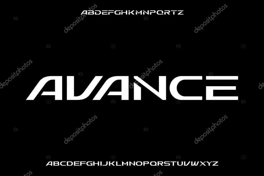 Modern sporty display font vector with alternate