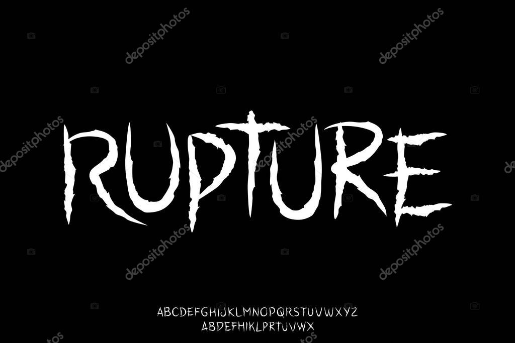 Unique horror brush stroke font vector with alternative style