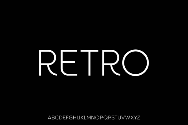 Minimal Clean Sans Serif Retro Line Font Vector — Stock Vector