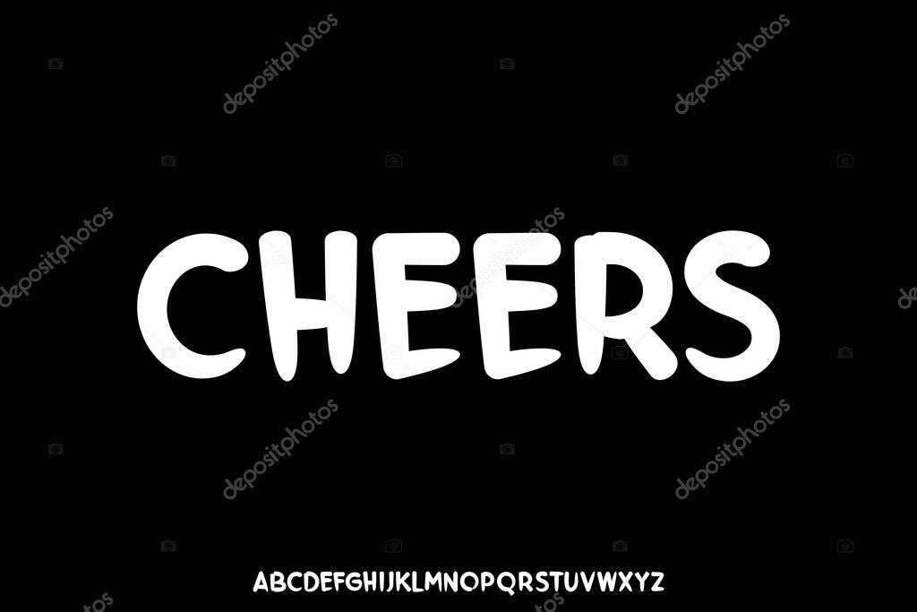 Bold marker handwritten font vector