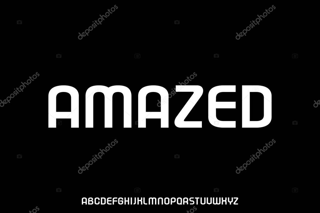 Futuristic rounded sans serif display font vector