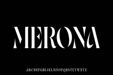 Eşsiz ve zarif soyut serif yazı tipi vektörü